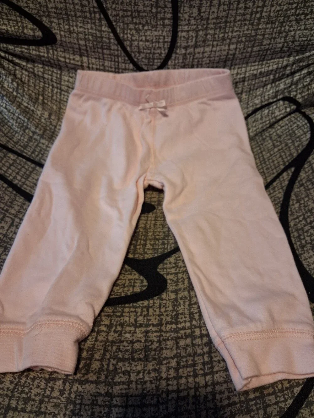 Children's Place Girls' Pink Heart and Solid Knit Pants - Pack of 2
